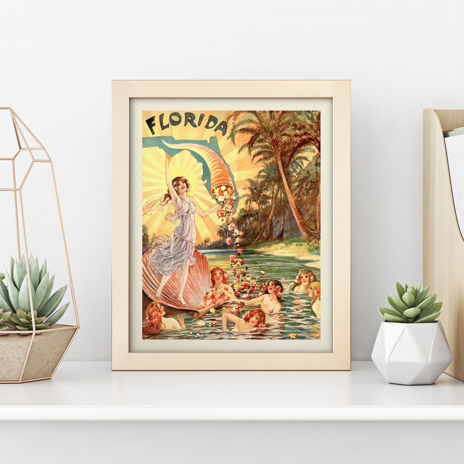Vintage Florida Print Antique Florida Wall Art 4 Sizes Etsy