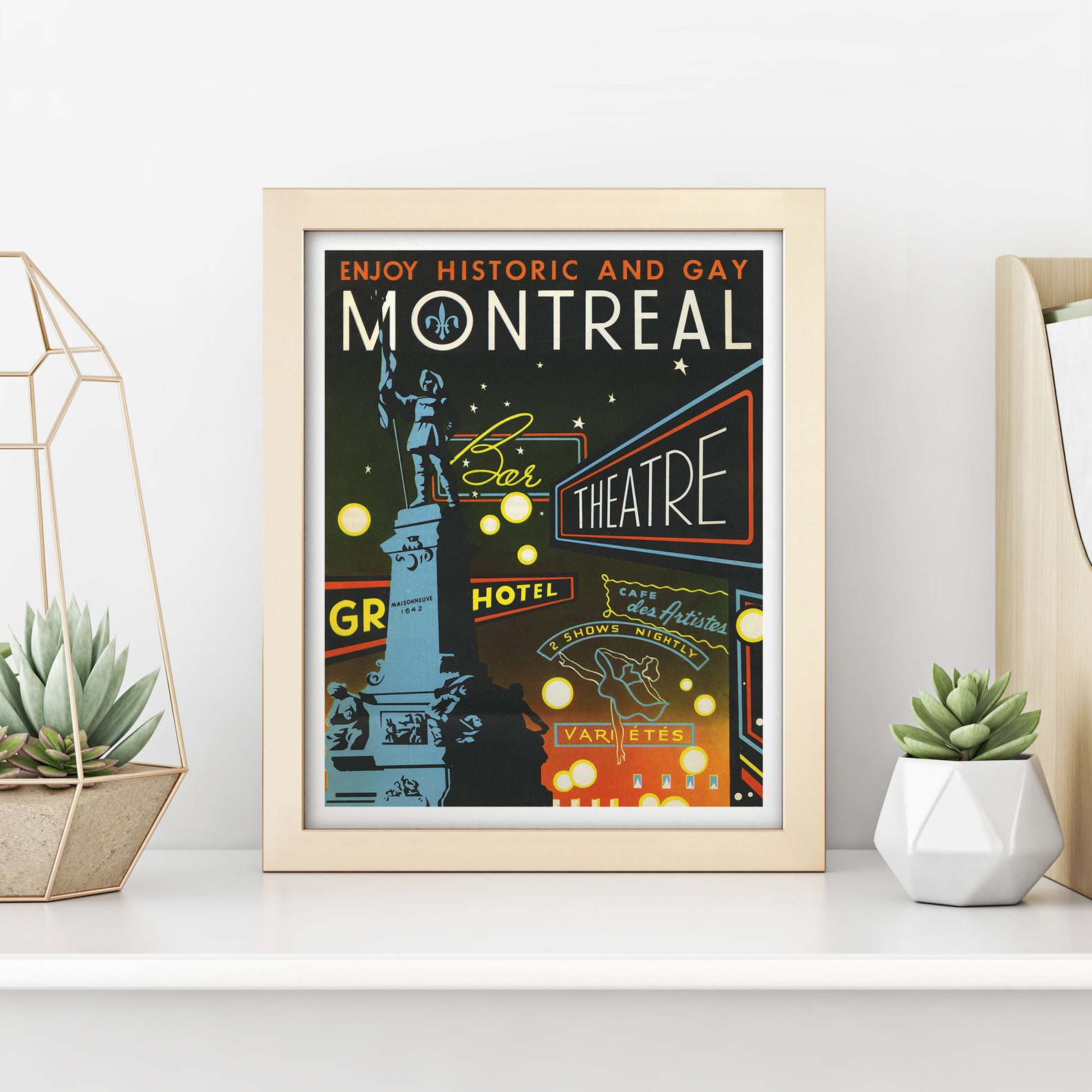 Vintage Montreal Travel Poster Print 4 Sizes Retro Etsy