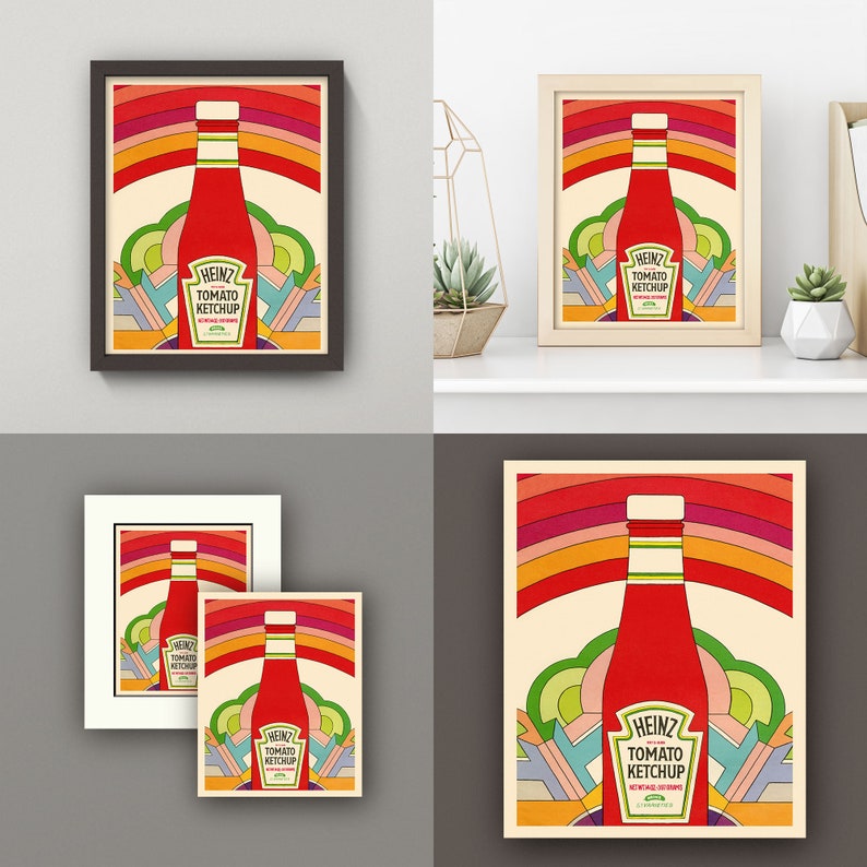 Ketchup Pop Art Print 4 Sizes Vintage Kitchen Wall Art Etsy
