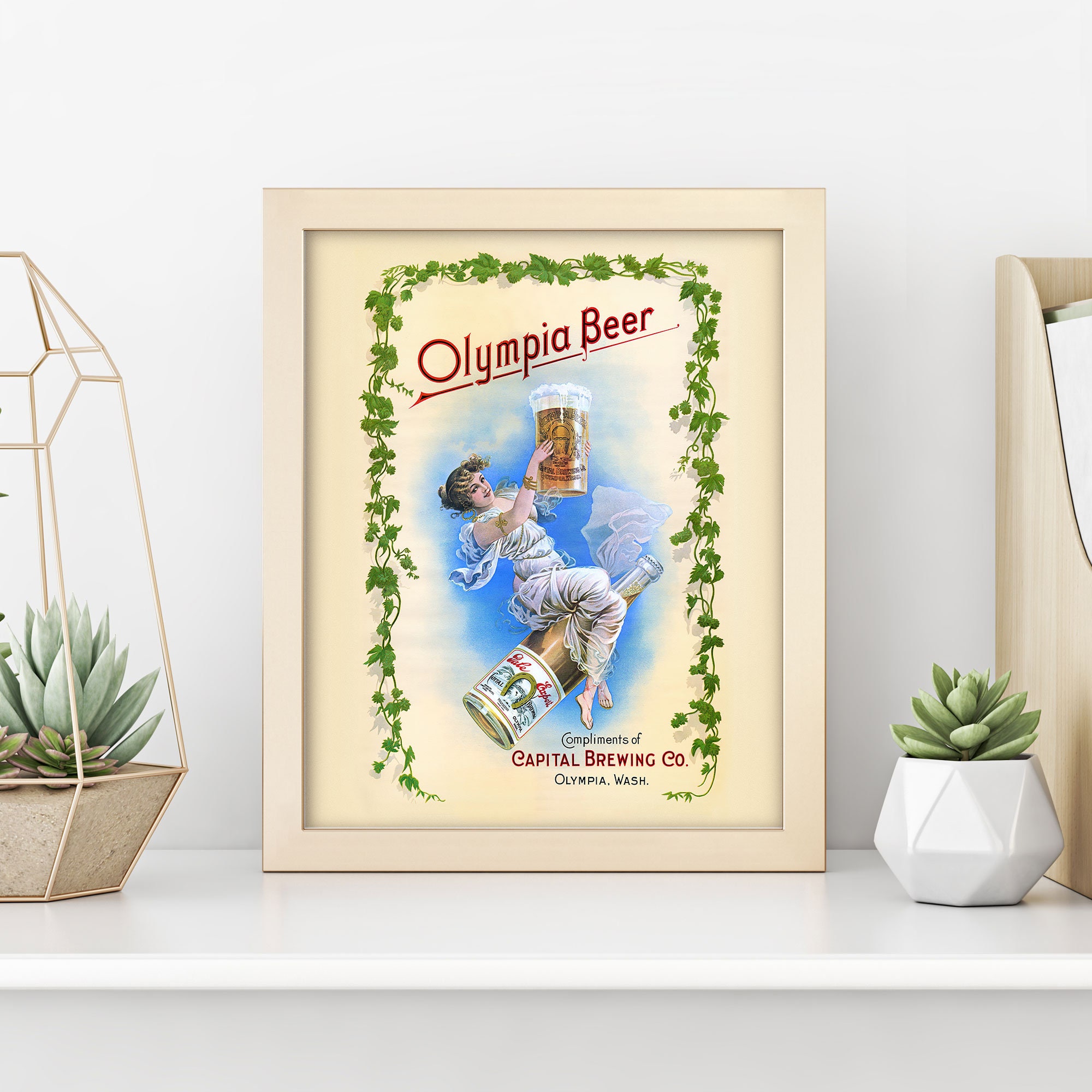 Antique Olympia Beer Poster Print • Vintage Beer Wall Art