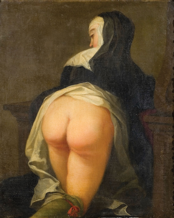 Naughty Nun Print Antique Erotica Poster 3 Sizes Antique Erotica  