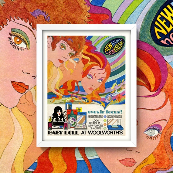Vintage Eye Shadow Ad Print • 1960's Eyeshadow Wall Art • 2