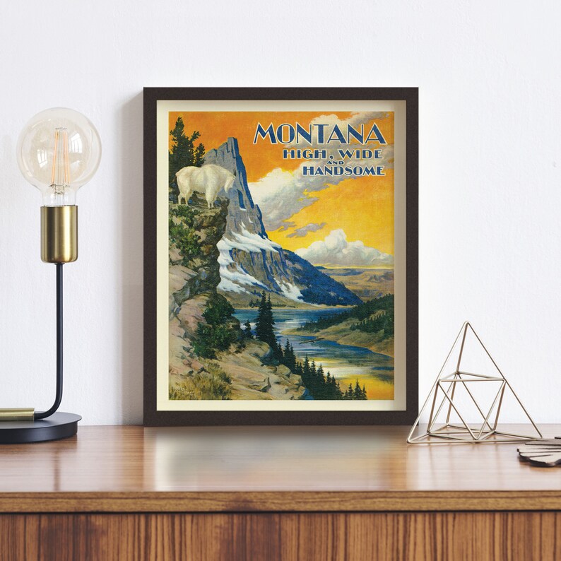 Poster Di Viaggio Vintage Montana, Stampa Di Viaggio In Stile - Foto 4