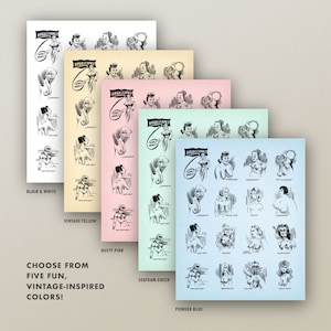 Boobs Breast Types Chart • Fun Vintage Bathroom Print • 4 Sizes