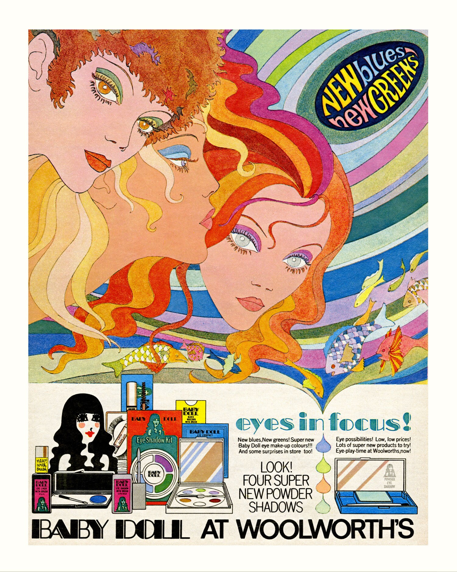 Vintage Eye Shadow Ad Print • 1960
