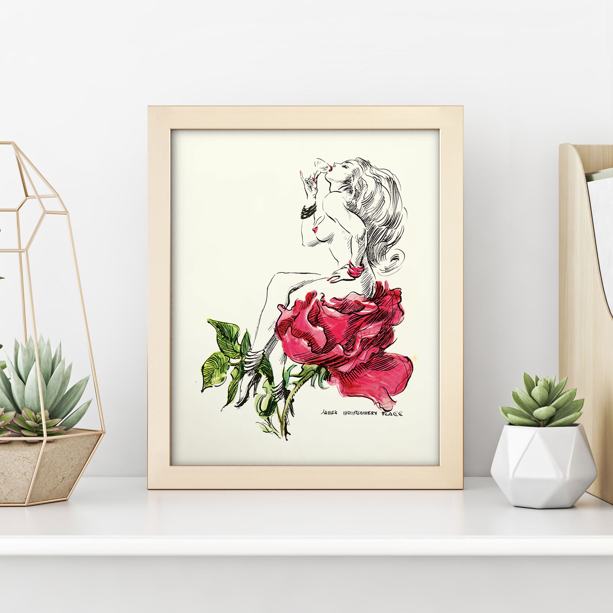 Vintage Pin Up Cocktail Print Pin Up Wall Art 4 Sizes Etsy