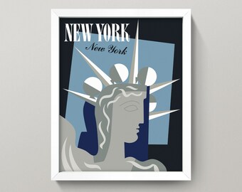 Vintage New York Poster • 4 Sizes! 8X10 9X12 12X16 • Vintage