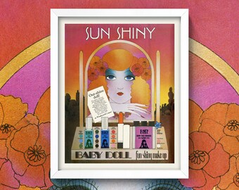 Retro Woolworth’s Baby Doll Line Ad Print • Sun Shiny Makeup Set Advertisement • 5 Sizes! • Vintage Makeup Ad • Psychedelic Groovy Pop Art