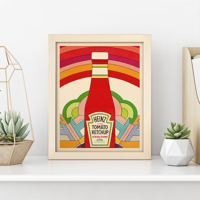 Ketchup Pop Art Print 4 Sizes Vintage Kitchen Wall Art Etsy