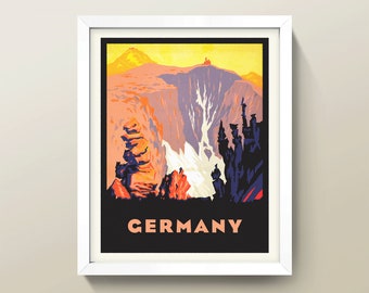 Germany Print Download Wall Art • Vintage Travel Poster • 3 Sizes: 8X10, 9X12, 12X16 • Giclee Print