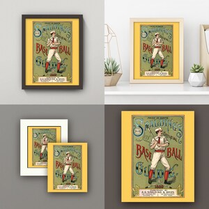Antique Baseball Poster • Vintage Spalding's Baseball Guide Print • 3 Sizes! 8X10 9X12 & 12X16 • Retro Baseball Wall Art image 5