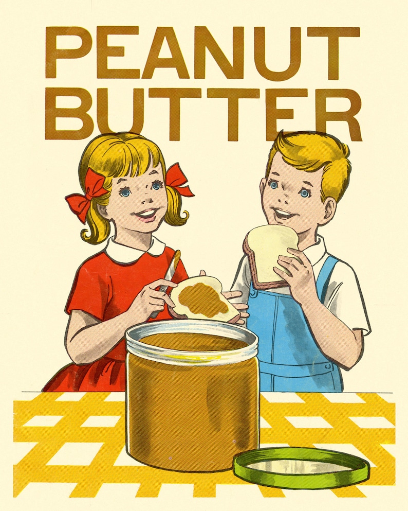 Peanut Butter Print Vintage Kitchen Wall Art 4 Sizes - Etsy