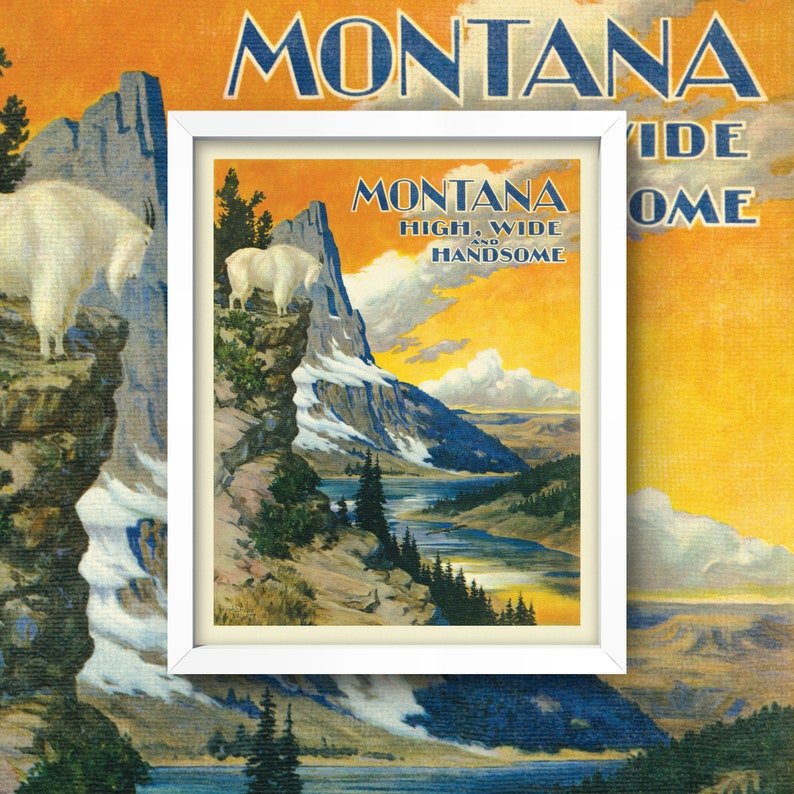 Poster Di Viaggio Vintage Montana, Stampa Di Viaggio In Stile - Foto 7