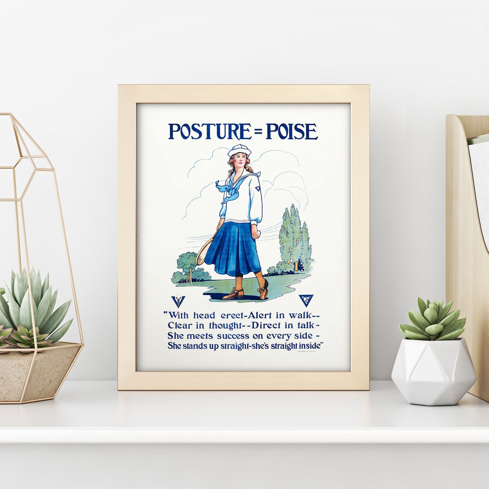 Postureprint Posture Poise Print • Correct Posture • 8X10 Print • Vintage Health ...
