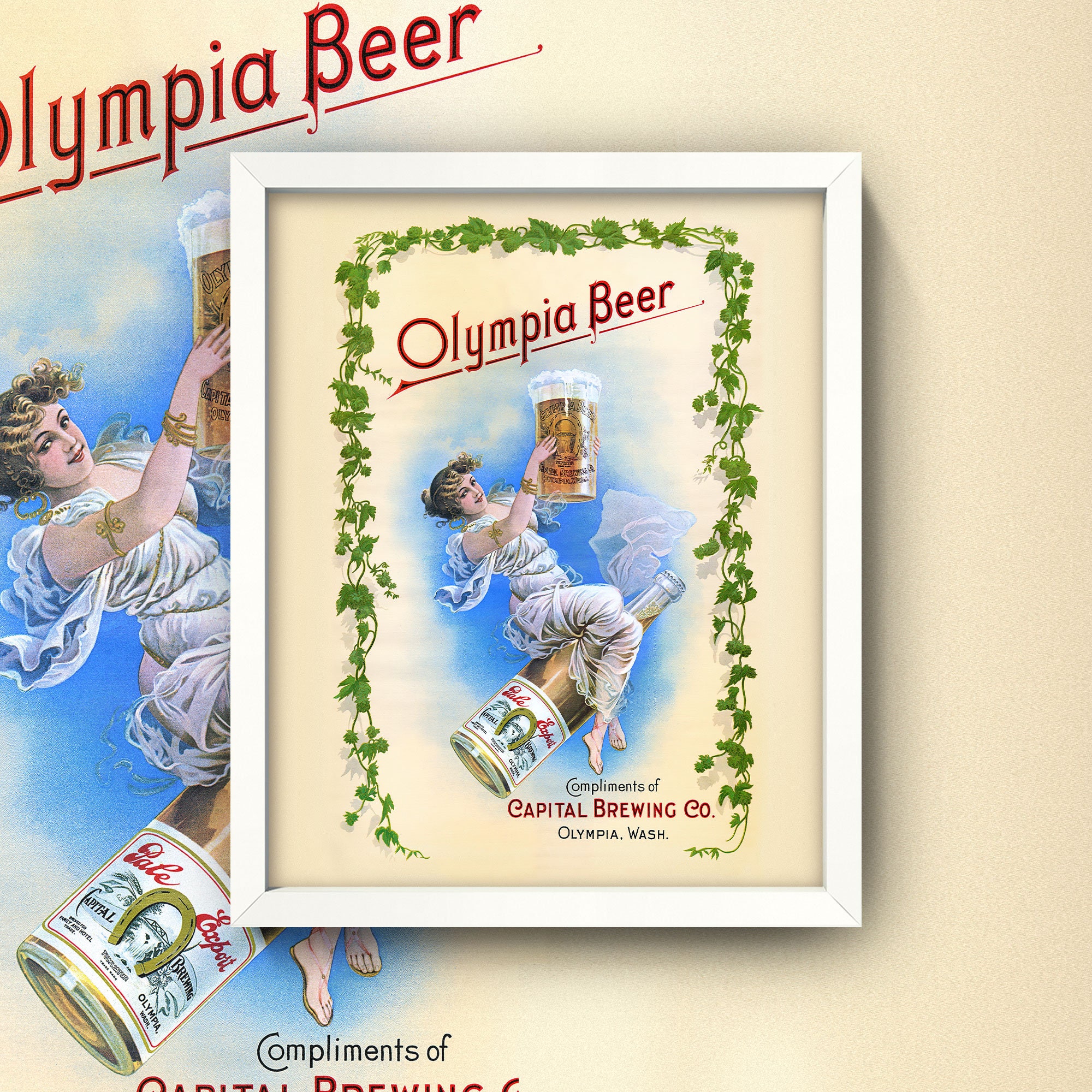 Olympia Beer パブミラー ビンテージ OLYMPIA BEER パブミラー