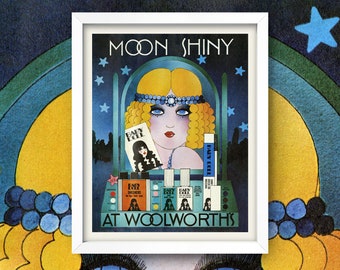 Retro Woolworth’s Baby Doll Line Ad Print • Moon Shiny Makeup and Nail Polish • 5 Sizes! • Vintage Makeup Ad • Psychedelic Groovy Pop Art
