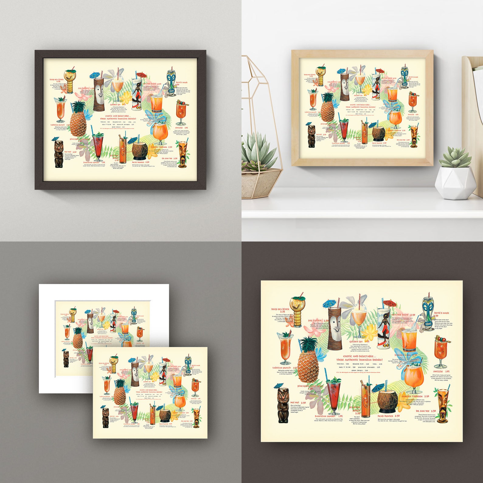 Tiki Croctails 12X24 Autographed Gallery Canvas Giclee main image 0