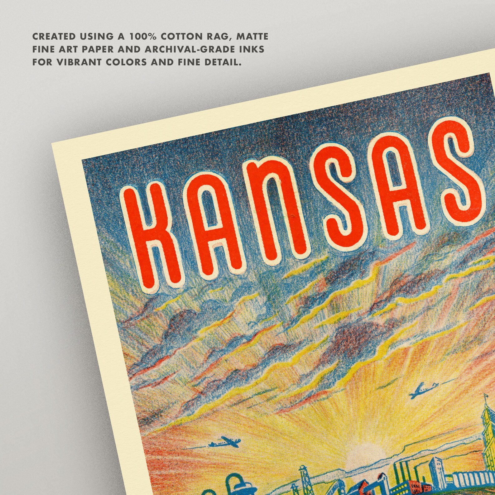 Vintage Kansas Print Kansas Poster Kansas Wall Art 4 Etsy