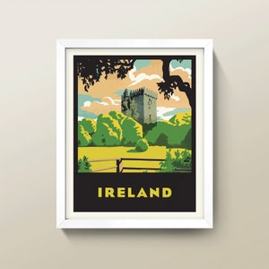Ireland Print • Ireland Poster • Vintage Ireland Print • Vintage Travel Poster • 3 Sizes: 8X10, 9X12, 12X16 • Irish Green