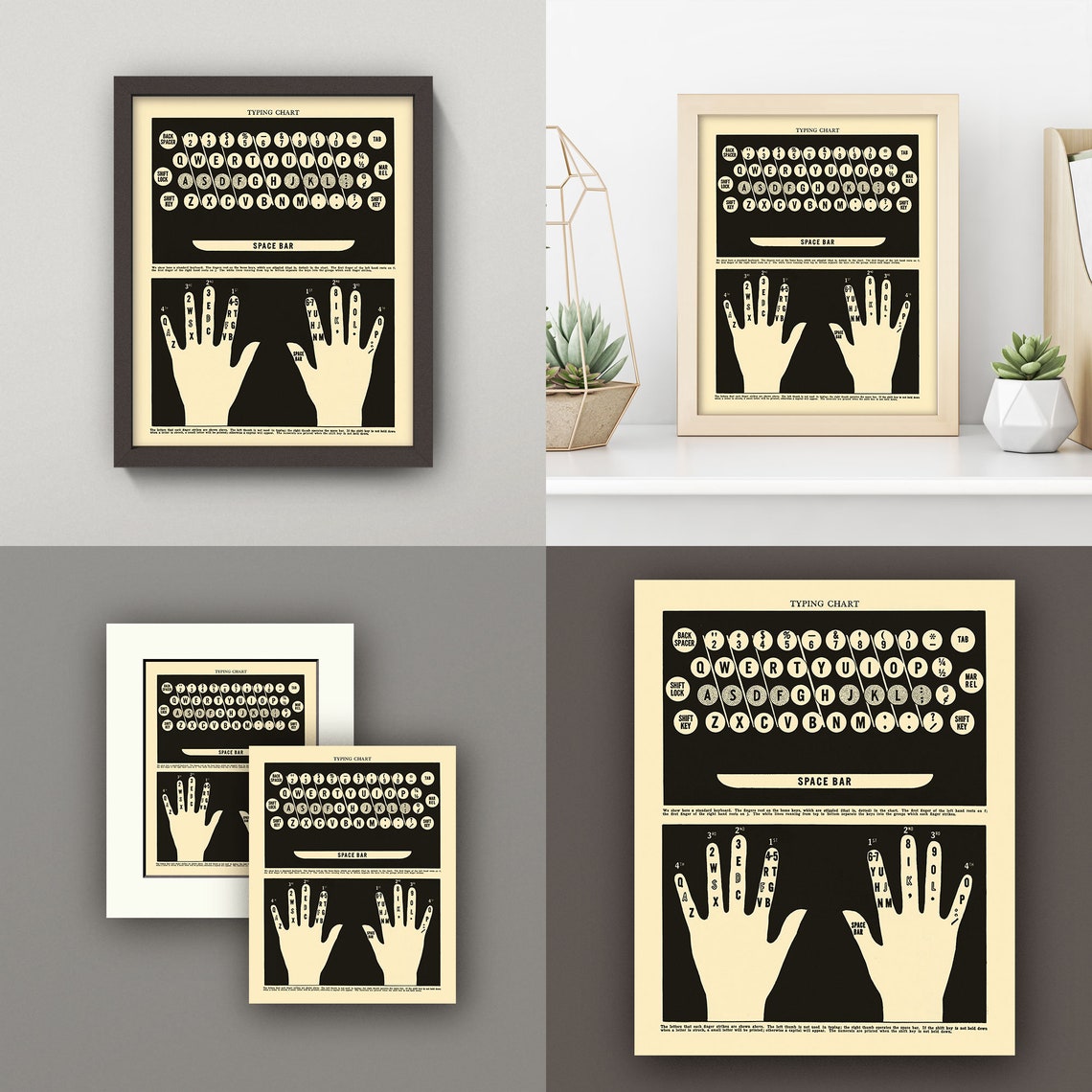 Typing Chart Typewriter Print / Wall Art Vintage Etsy