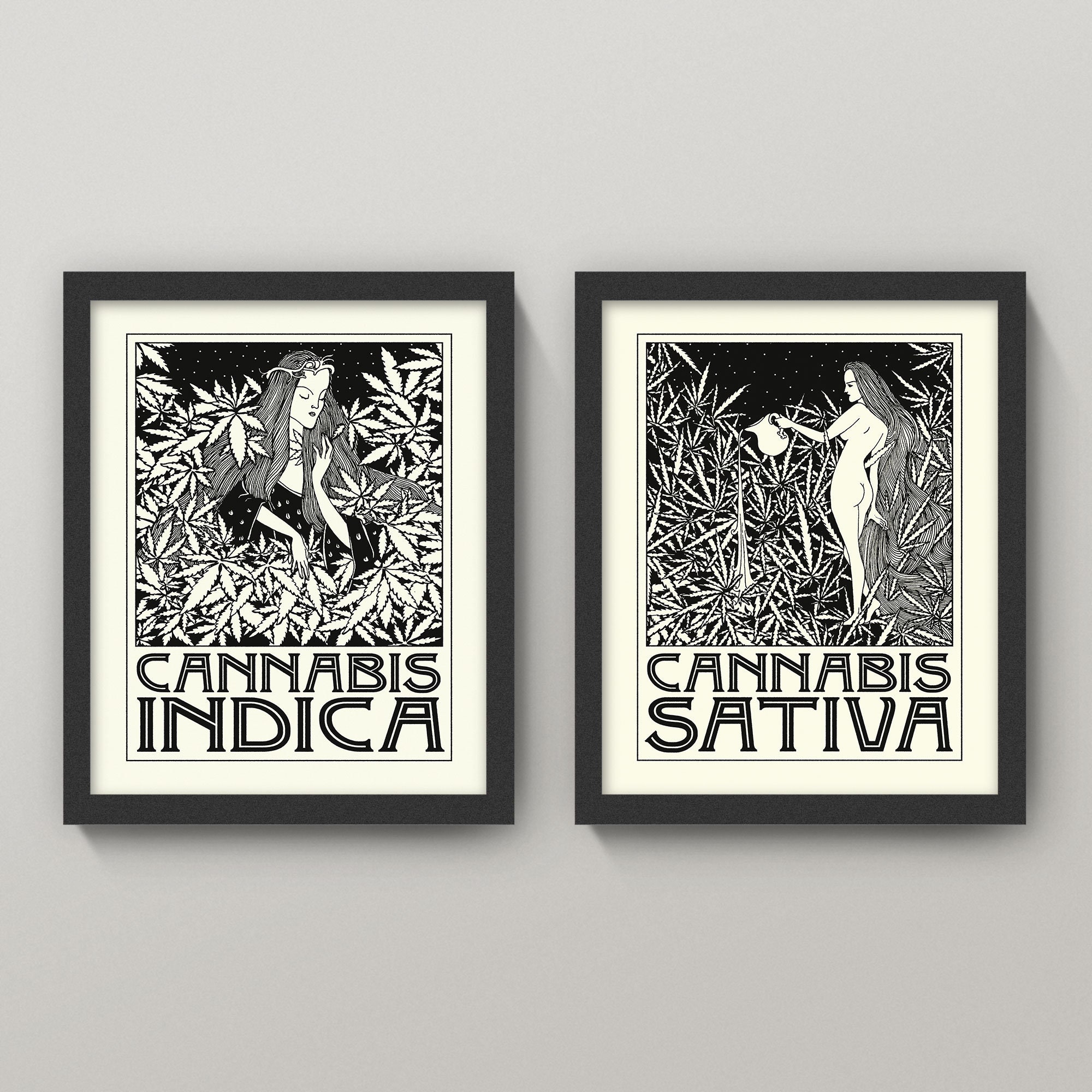Indica and Sativa Prints • 5 Sizes • Cannabis Poster Indica and Sativa Prints • 5 Sizes • Cannabis Poster