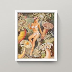 Under the Sea Pin up Collage • 8x10 Print • High Quality Giclee Print • Bathroom Art / Sea Anemones / Aquatic Life / Ocean