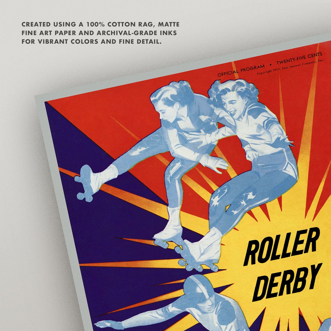 Vintage Roller Derby Print 8X10 Wall Art Retro Roller | Etsy