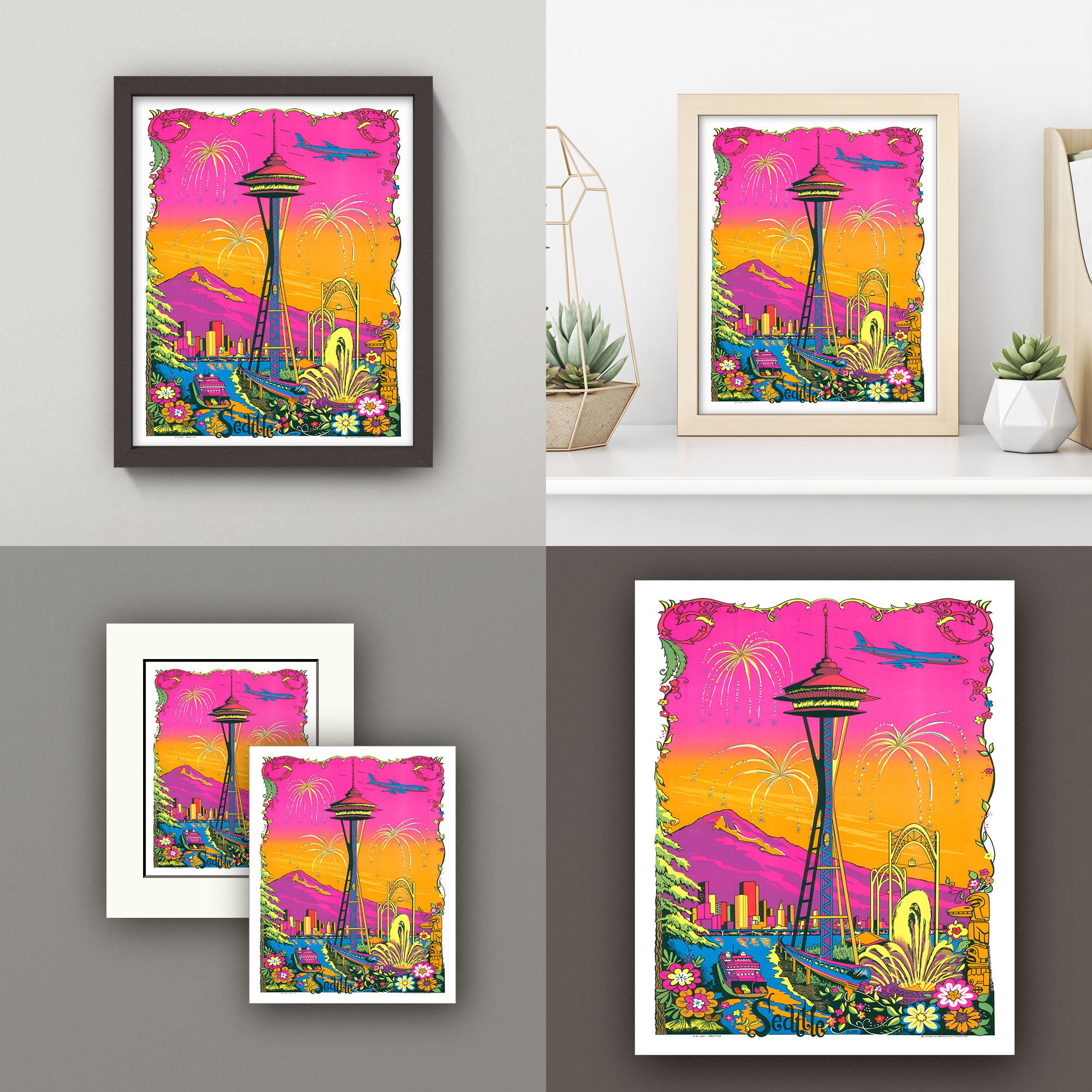 Seattle Space Needle Poster Vintage Psychedelic Seattle Print 5 Sizes Retro  Mod Groovy 1960s 1970s Seattle Space Needle Wall Art - Etsy