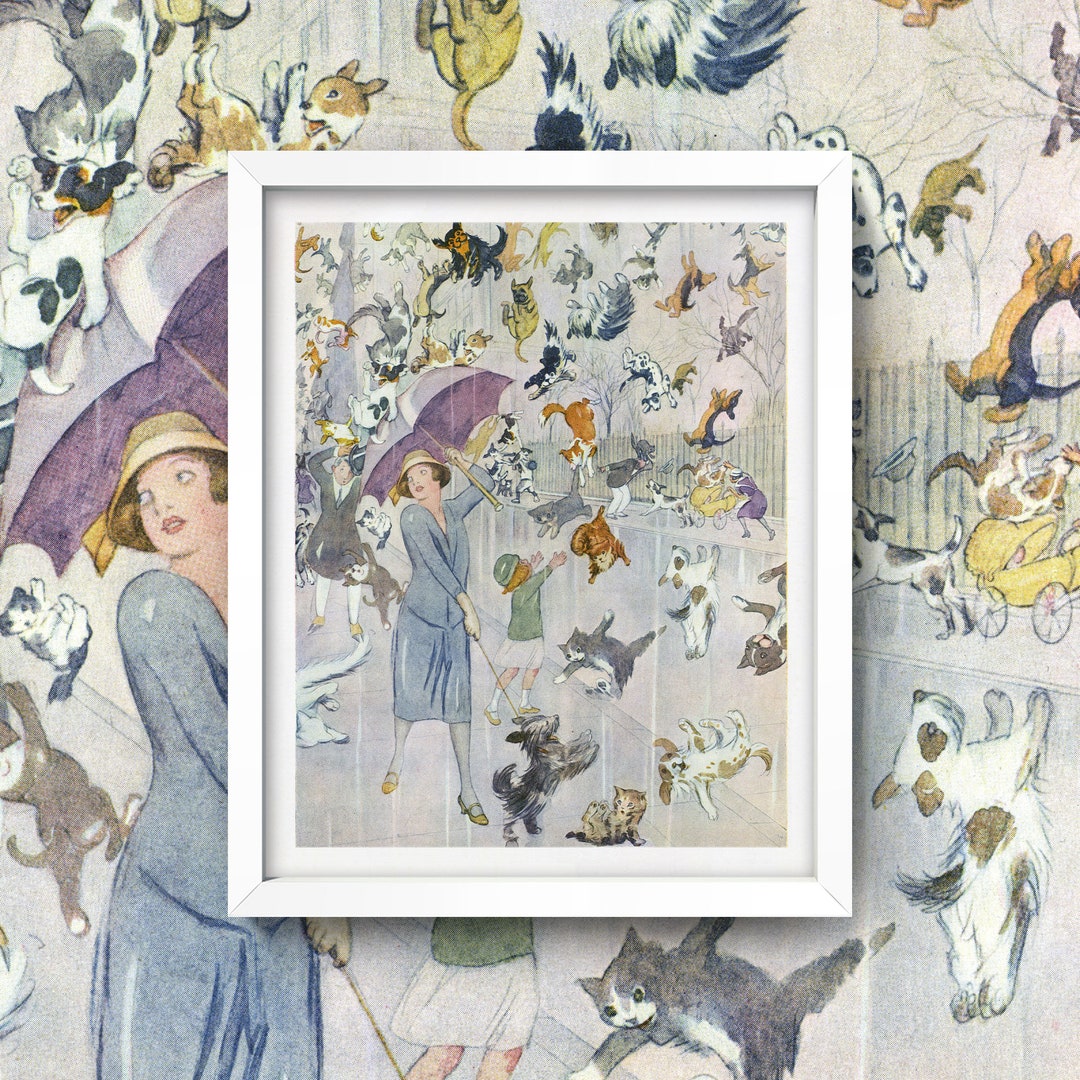 Raining Cats and Dogs セット Benartex - It's Raining Cats and Dogs 10x10 Pack 42 pcs