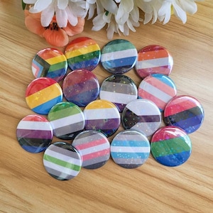 1.5 Inch HOLO Pride Buttons - LGBTQA+ Pin Back Buttons