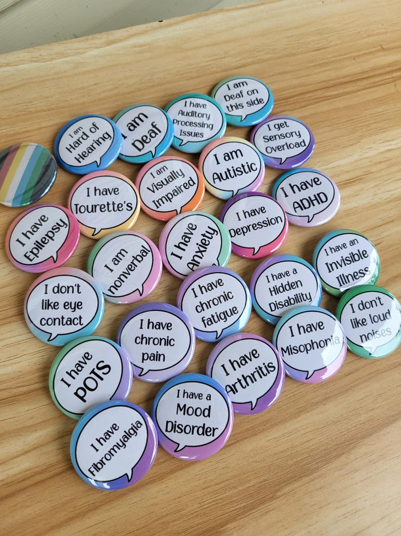 Hidden Disability Awareness Buttons: Autism, Mental Health, Chronic ...