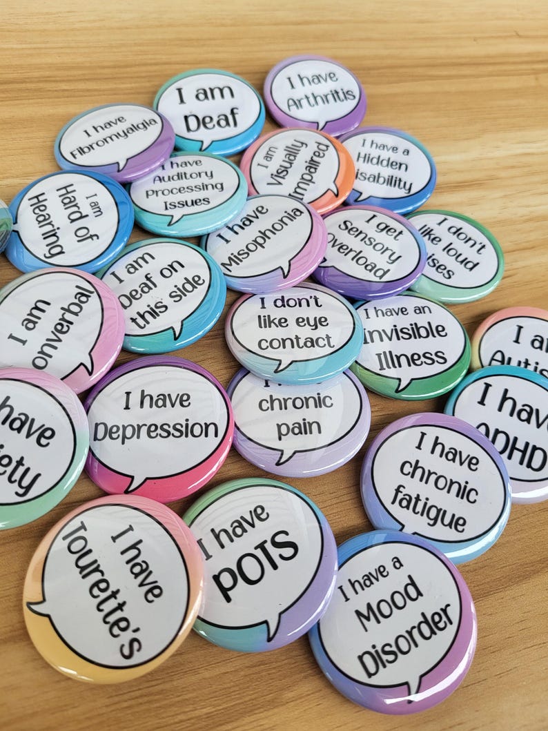 Hidden Disability Awareness Buttons: Autism, Mental Health, Chronic ...