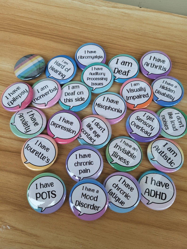 Hidden Disability Awareness Buttons: Autism, Mental Health, Chronic ...