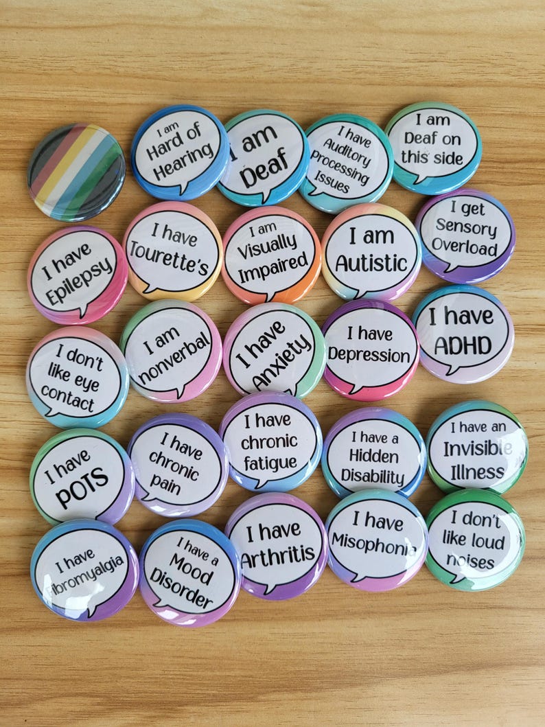 Hidden Disability Awareness Buttons: Autism, Mental Health, Chronic ...