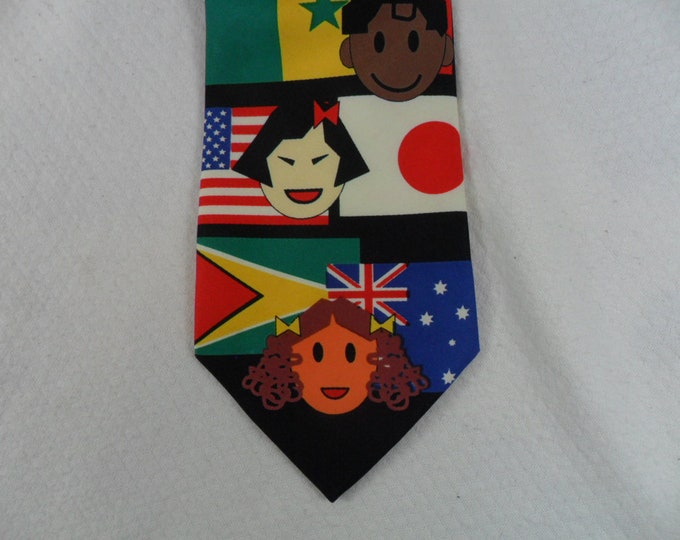 Vintage Flags of the World Tie Saint Jude Children/'s Research Hospital Novelty Neck tie 58 x 3.75 Crazy Tie Guy T868