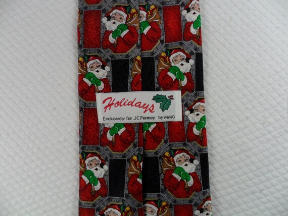 Vintage JC Pennys Holidays Christmas Tie USA  Pur… - image 3