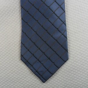 Vintage J Ferrar Tie USA  Imported  Pure Silk Blue Geometric Blue square  Neck wear 58 x 3.5 Vintage Tie Shop T362