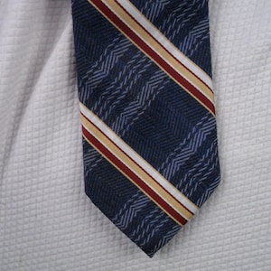 Vintage Sears Tie: Red, White, and Blue Diagonal Stripe