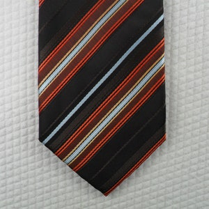 Vintage Alexander Christian Farben Krawatte Orange und Braun Streifen Krawatte Hals tragen 56 x 3 Vintage Tie Shop T1197