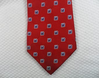 Vintage JOS. A. Banks Tie USA Made Pure Silk Red and Gold - Etsy