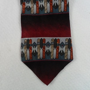 Vintage Cigar Tie USA  made Silk Copper and Red Novelty  Neck wear 56 x 3.75 Vintage Tie Shop T813