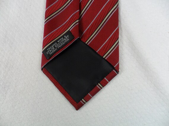 未使用 GEOFFREY B. SMALL／handmade silk tie Vintage Geoffrey Beene Tie Pure Silk Diagonal Stripe Red and