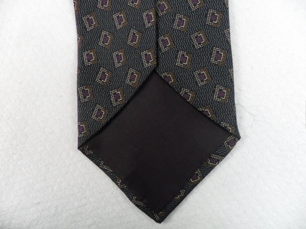 Vintage Peter Thomas Superba Tie Silk Dark Green and Burgundy - Etsy