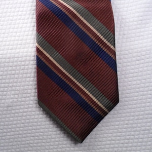 Vintage Canterbury Silk Necktie: Handmade Diagonal Stripe Tie