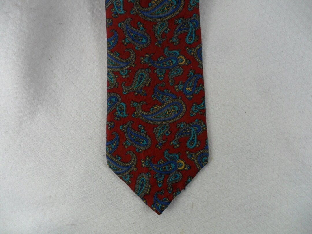 Vintage John Ashford Tie USA Made Pure Silk From Italy Red and Etsy