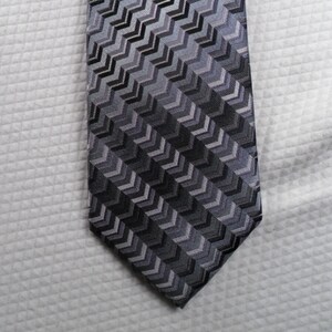 Vintage Narrow Van Heusen Tie USA Gray and Silver Geometric pattern  Neck wear 56 x 3 Vintage Tie Shop T1169