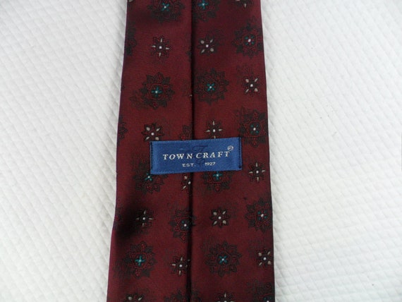 Vintage Tie - Towncraft Tie -USA -Polyester-Burgu… - image 3