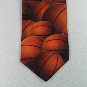 Vintage Basketball Tie USA RM Sport Pure Silk Geometric Orange Basketball Novelty Mens Necktie 56 x 3.75 The Crazy Tie Guy T1068