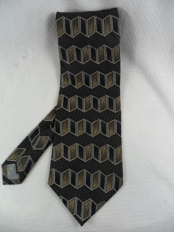 Vintage Albert Nipon Tie USA Pure Silk Gray and B… - image 4