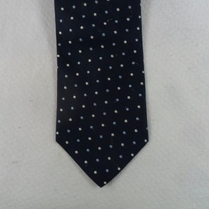 Vintage Nautica Tie Silk  Woven Navy Geometric White Dot Man neck tie 56 x 3.5 Vintage Tie Shop T963
